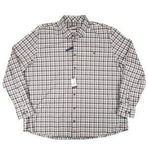 New! Johnnie O Hangin Out Coen Shirt Mens 2XL Plaid Light‎ Gray White JMWL6870